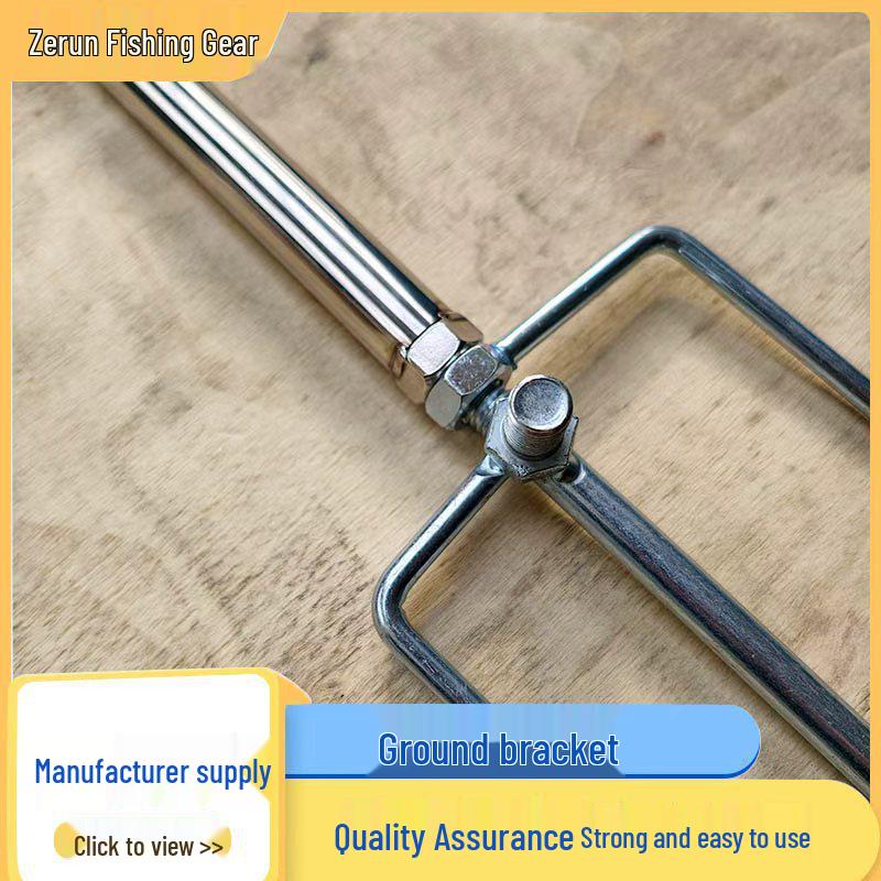 3-in-1 Stainless Steel Fishing Rod Holder with Bait Tray & Ground Stake