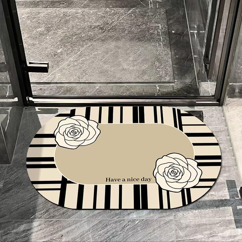 Floor Mat For Bathroom Door, Bathroom Floor Mat, Simple And Fashionable, Anti-Slip, Easy To Clean And Absorb Water.