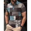 Men's Short Sleeved Polo Shirt Patch Pattern Design