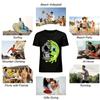 Half Skull Melted Green Face Print Trendy Casual Short Sleeve T-Shirt Pure cotton T-shirt