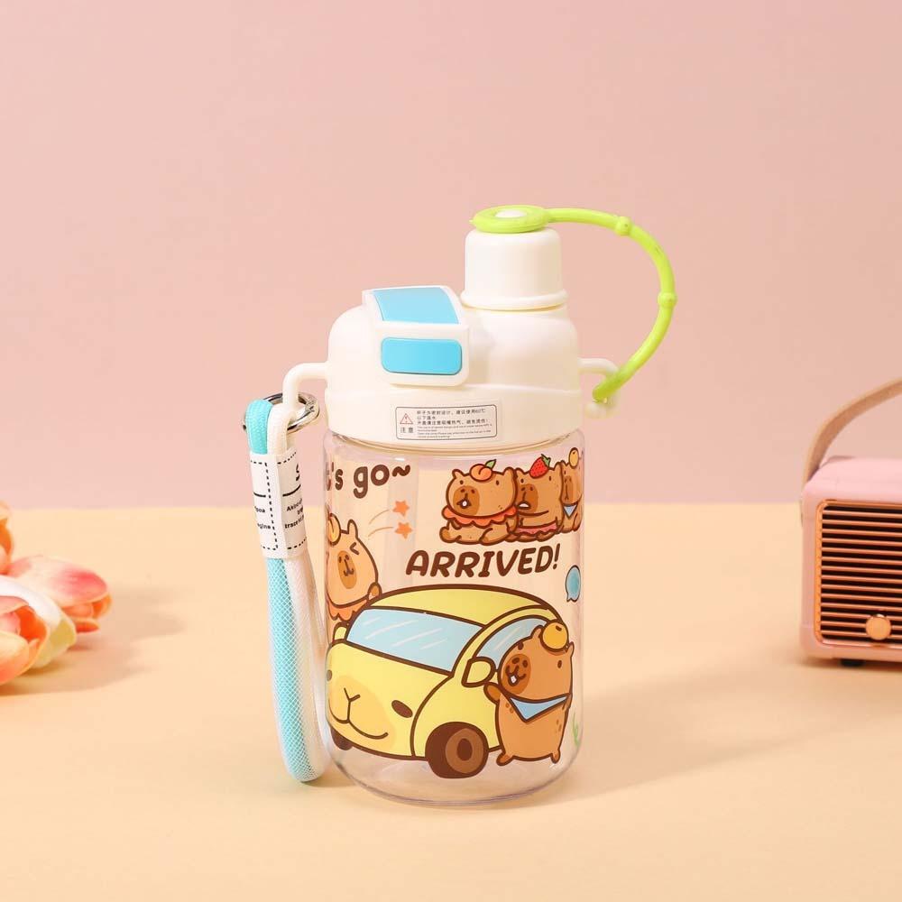 

PP Соломенная Крышка Капибара Бутылка для Воды Большой Вместимости Ручная Портативная Бутылка Велоспорт белый