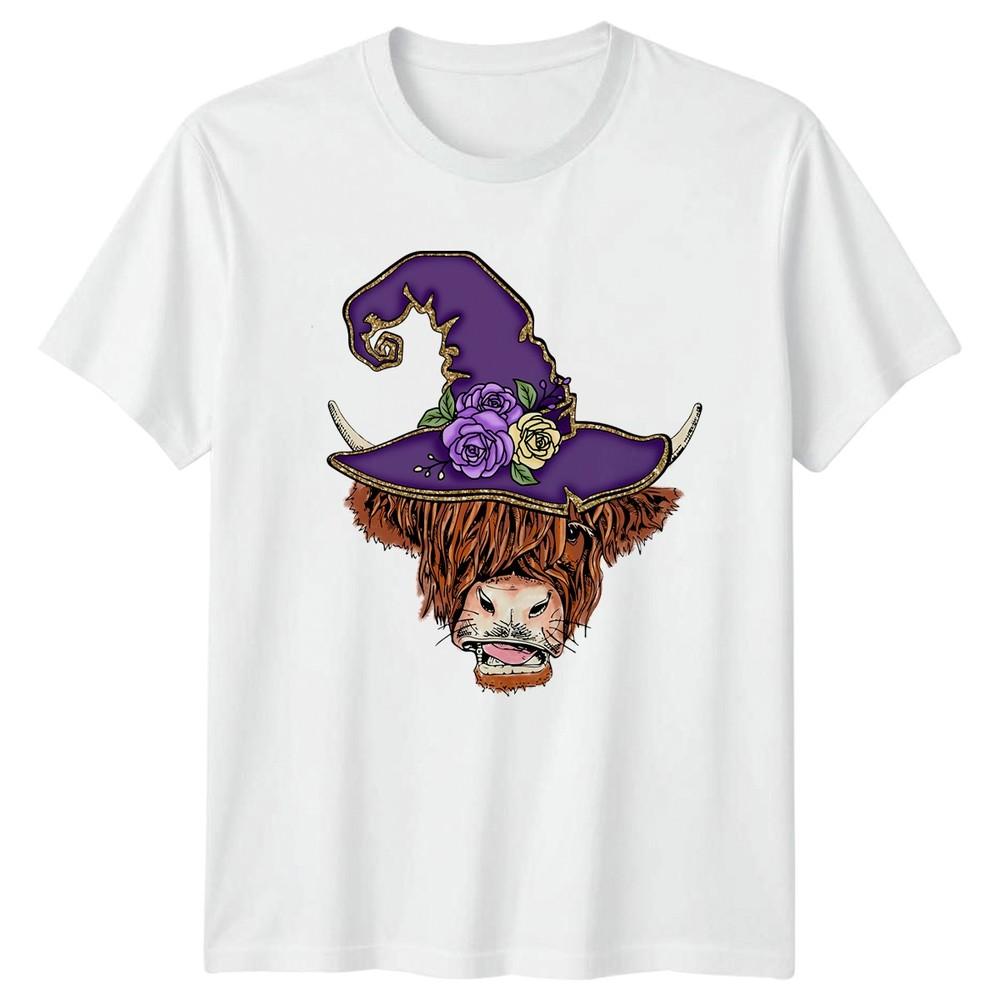 Witchy Highland Cow Unisexs TShirt Halloween Farmhouse Halloween Gift For Her S