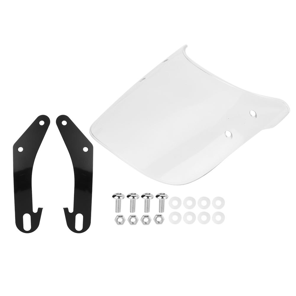 Windscreen Wind Deflector Motorcycle Suits 5 7  Round Headlights Windshield for YAMAHA(White)