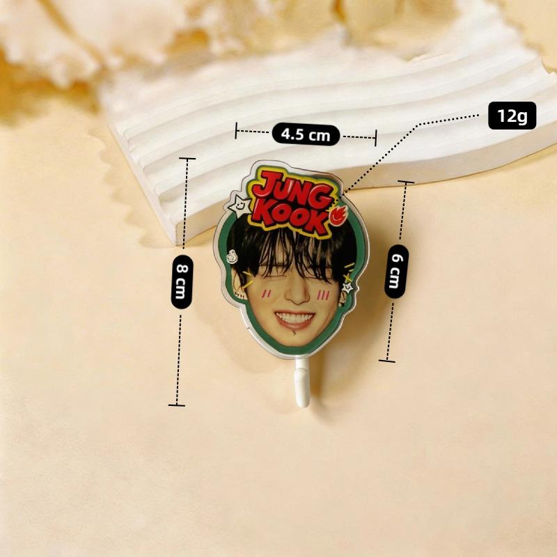BTS Member Head Hooks, Celebrity Merchandise, Cute Decorations, Home Organization.