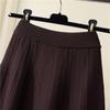 Autumn/Winter Knitted Skirt for Women Geometric Pattern Medium Length High Waisted Skirt A-line Long Skirt