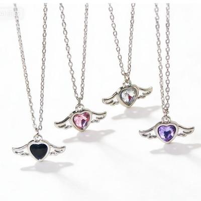 Heart Wings Titanium Steel Necklace - Women's Versatile Alloy Pendant Jewelry