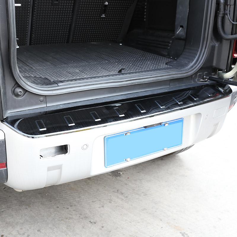 For Land Rover Defender 90 110 2020-2026 Stainless Steel Black/Silver Car Rear Bumper Plate Cover Trim Stickers Car Accessories
