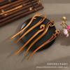 Ancient Green Sandalwood Retro Hairpin for Women - Wood Craft Updo Accessory