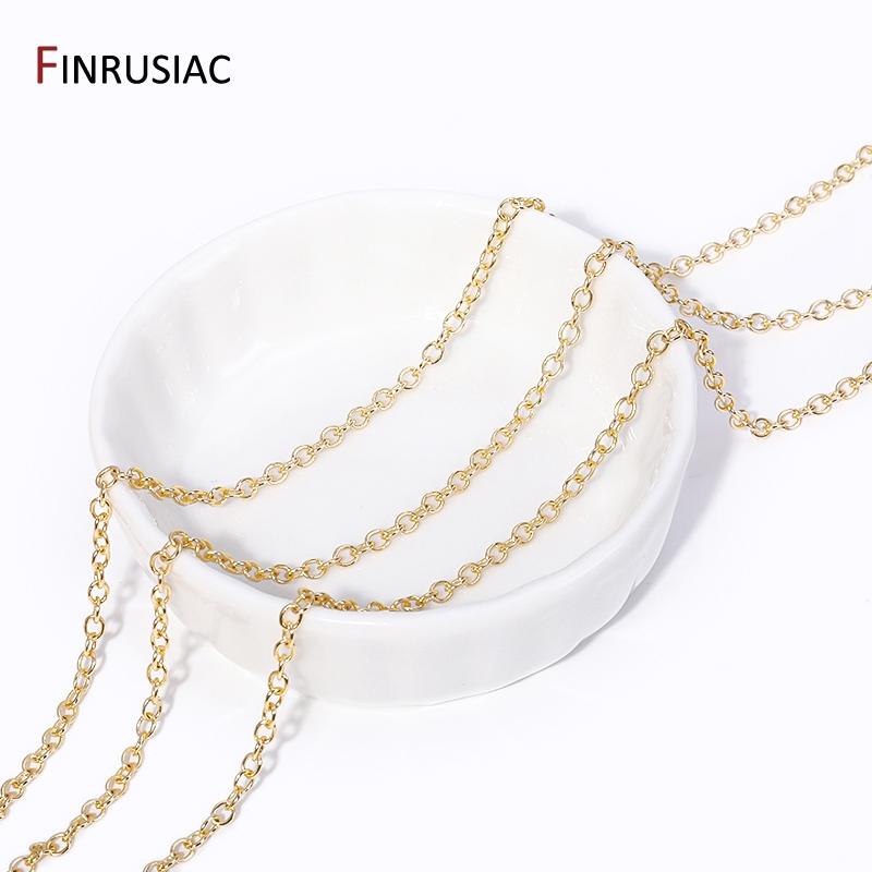 DIY-Ketten für die Schmuckherstellung 14 Karat vergoldetes Messing Rundkette Handgefertigte Halskette Armband Herstellungsbedarf Zubehör Großhandel