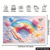 2D Rainbow Cloud Castle Tapestry, Colorful Balloon Kids Room Background
