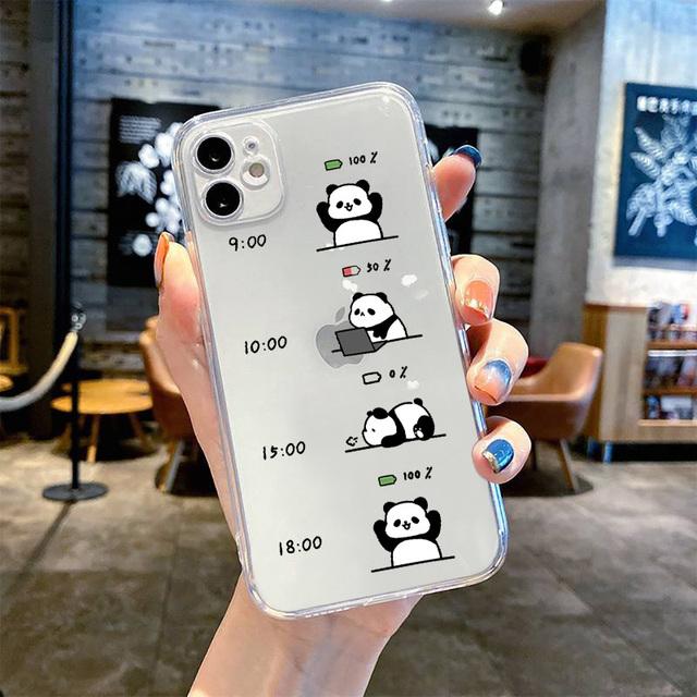 Funny Cute China Panda Clear Phone Case For iPhone16 15 14 13 12 11 Pro MAX Shockproof Covers