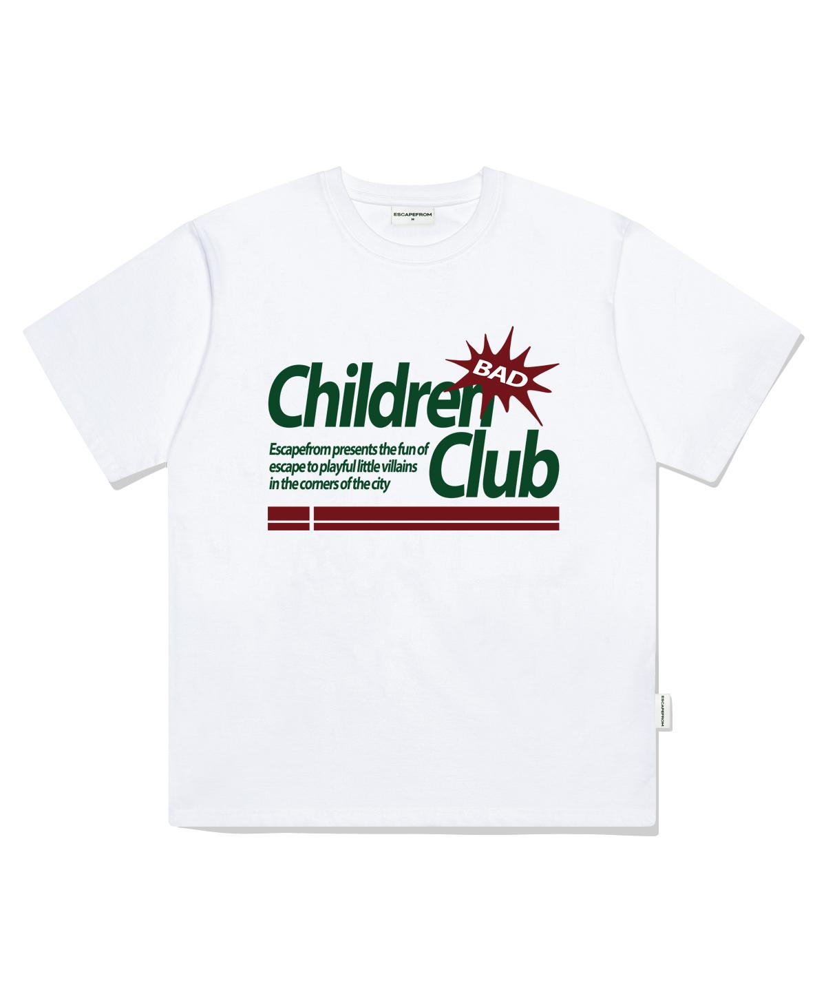 Escape From Bad Children Club Print Oversized Short Sleeve T-Shirt White L