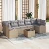 vidaXL 8-Piece Garden Sofa Set with Beige Cushions Poly Rattan, vidaXL 2-Seater Garden Sofa 3354629