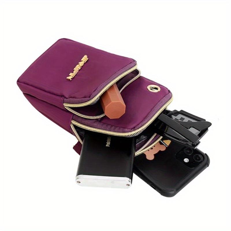 Mobile Phone Bag Women's Crossbody Mini Bags Fashion Solid Color Coin Bag Neck Hanging Shoulder Bag 3 Layer Wallet