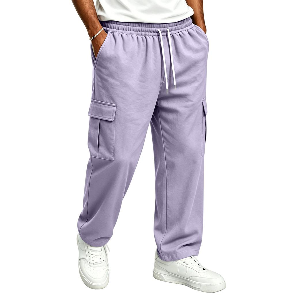 Men's Casual Straight Leg Drawstring Jogger Pants for Commute and Everyday Wear