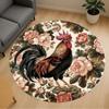 1pc Rooster Floral Round Chair Mat Office Area Rug - Non-Slip, Floor Mat for Office, Bedroom, Ideal Home Decor Gift C0112103