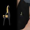 Minimalist Horse Brooch White Black Alloy Horse Lapel Pin Decorative Artistic Brooch Pin Outfit