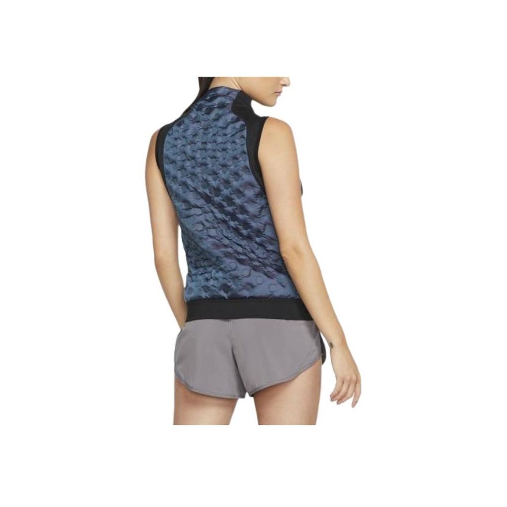 Nike Logo Zip-Up Stand Collar Vest Women Vest Blue BV3852-464