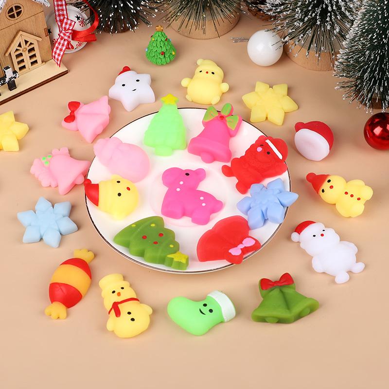 10-50Pcs Christmas Soft Squishy Toy Kids Favors Fidget Stress Relief Sensory Toys Gift 2026 New Year Party Goodie Bag Stuffers