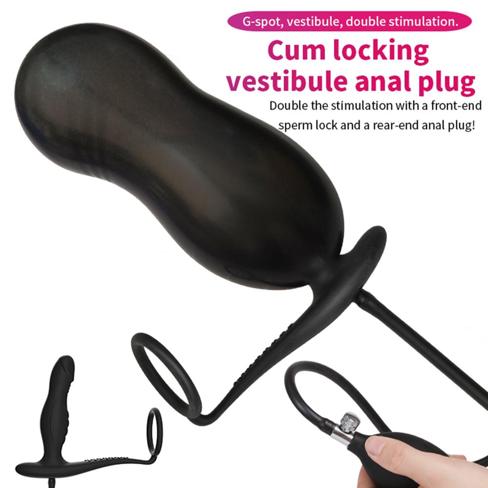 Aufblasbarer Analplug Riesen-Buttplug Anus-Dilatatoren Prostata-Massagegerät Stimulieren Sexspielzeug für Frauen Männer Erwachsener Masturbator