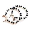 Cross Rosary Bracelet Elastic Bead Jewelry Men Hand Decoration Supplies