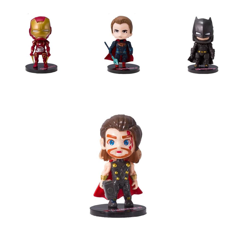 Charming Avengers Birthday Cake Decoration Figures Including Iron Man And Captain America For Kids' Celebrations