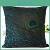 Luxurious Linen Cushion Cover In Stunning Peacock Design For Sofa And Bedroom
