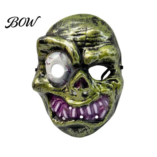 Creepy Costume Masque Horror Halloween for Adults, Cosplay Party Accessory, Durable Face Scary Ghost Head Full Realistic зелёный