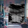 1pc Batman Movie Anime-Themed Shower Curtain, 180.09x180.09 cm, Black & White Graphic Design with "Batman" Logo, Polyester Mat