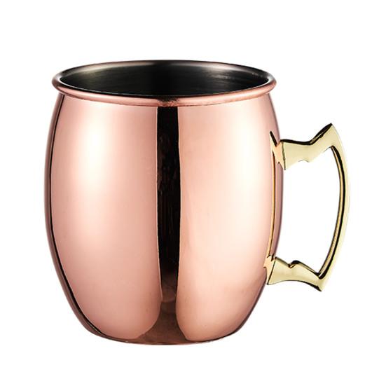 Moscow Mule Cup Stainless Steel Hammered Copper Plated Mug Rust-Proof Cocktail Cup for Whiskey Beer Iced Coffee Dishwasher Safe Gifts