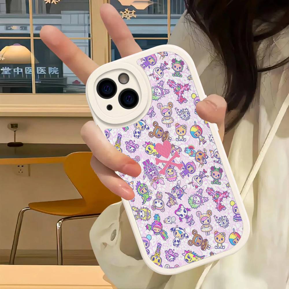 

Japan T-Tokidokis Phone Case For iPhone 16 15 14 13 12 11 Pro Max Plus Soft Leather Cover 11 pro max