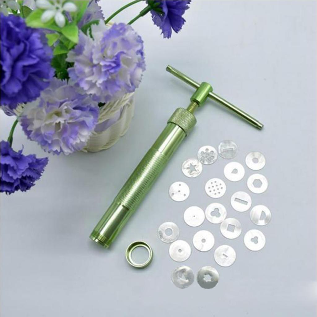 Clay Extruder with 20 Tips Sugar Pastes Extruder Fondant Press Clay Cutter Cake Decorating Tool Set for Bread Cake