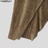 INCERUN Autunno Uomo Dolcevita Manica Lunga Spacchi Alti Tunica Top Pullover