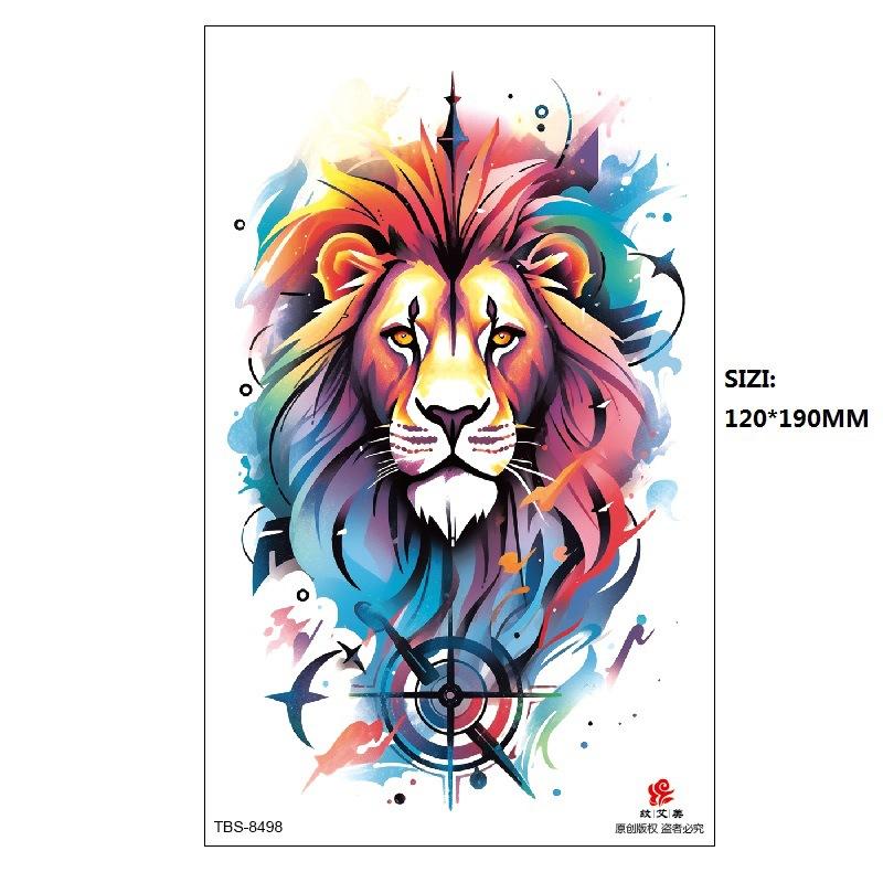 Hand Painted Original Color Flower Fox Phoenix Women'S Simulated Tattoo Water Transfer Tattoo Sticker