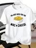 Unisexs Tee Funny Mac And Cheese Bowl Letter Text Print Cotton Short Sleeve Male Casual Streetwear Outdoor Daily Basic Fashion Top