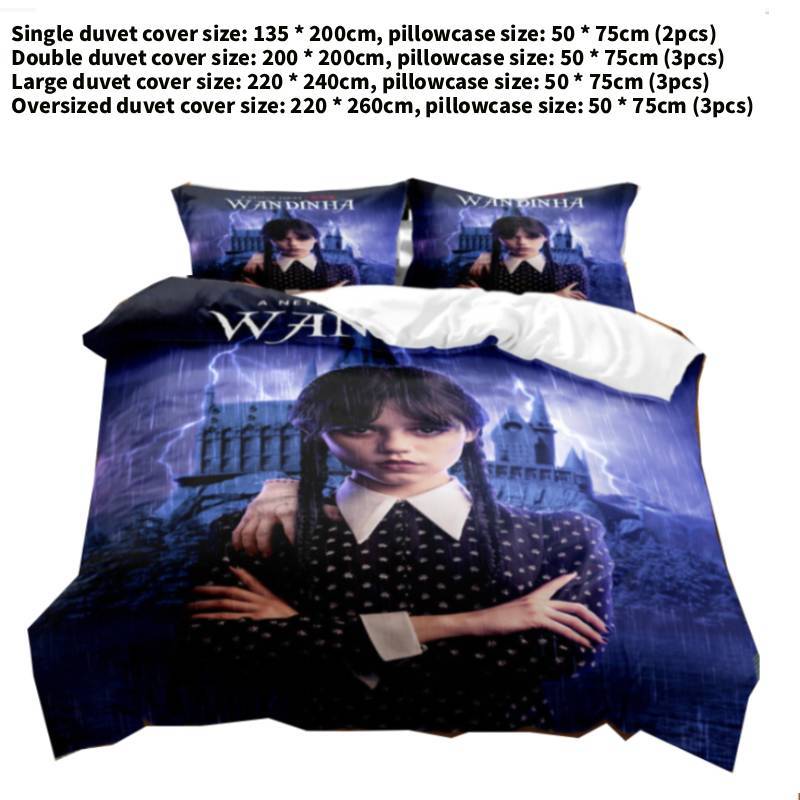 

Duvet Printed Cover Pillowcase 3 Piece Set Bedding Daily Bedroom Use 135x200cm