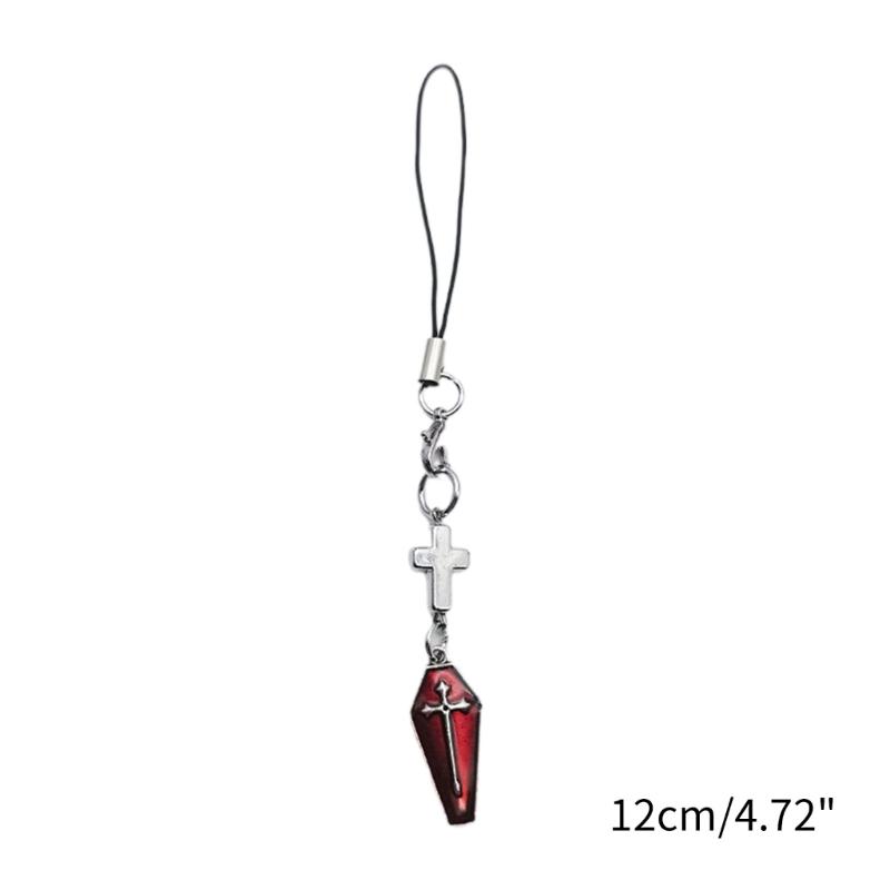 Cross Coffin Phone Chains Women Chain Cellphone Pendant Phone Chains Anti-Lost Lanyard Phone Jewelry for Women Girls
