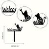 Metall-Katzensilhouette Gartenschild Außenbereich Terrassendekoration Rasenpfahl