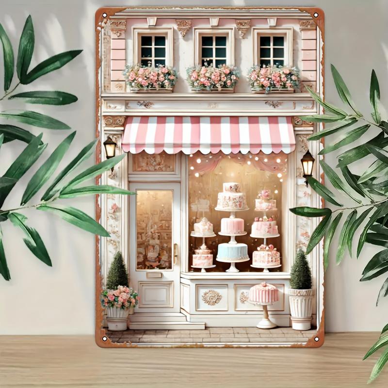 Vintage cake shop metal tin sign wall art for home, kitchen, garage, for man cave,Garden & Outdoor decor, perfect for room decor