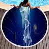 Jellyfish Round Beach Towel Microfiber Absorbent Quick Dry Sand Free Picnic Mat for Bathroom Pool Surf Travel Outdoor Meditation
