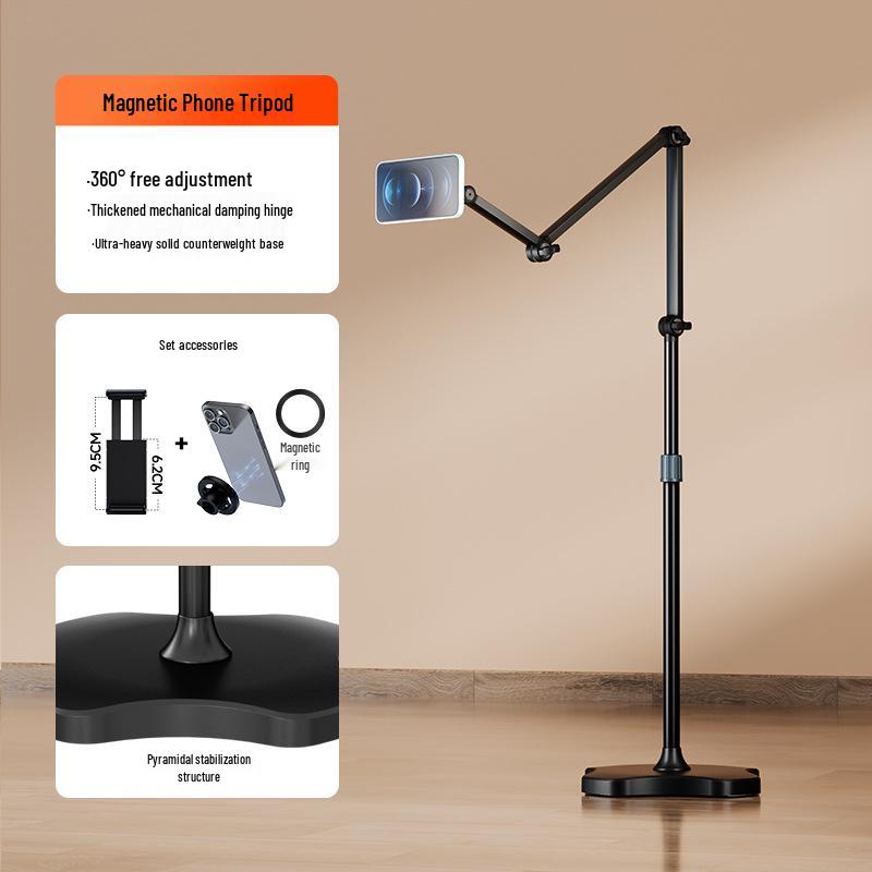 360° Rotating Stand: Floor Mobile Streaming & Overhead Tablet Shooting Support
