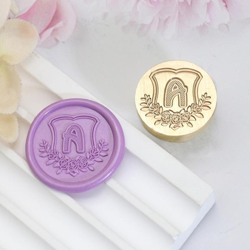 26 English Letters Datura Flower Pattern Wax Stamp Seal Envelope Sealin Greeting Card Gifts Wedding Invitation Decoration 20mm