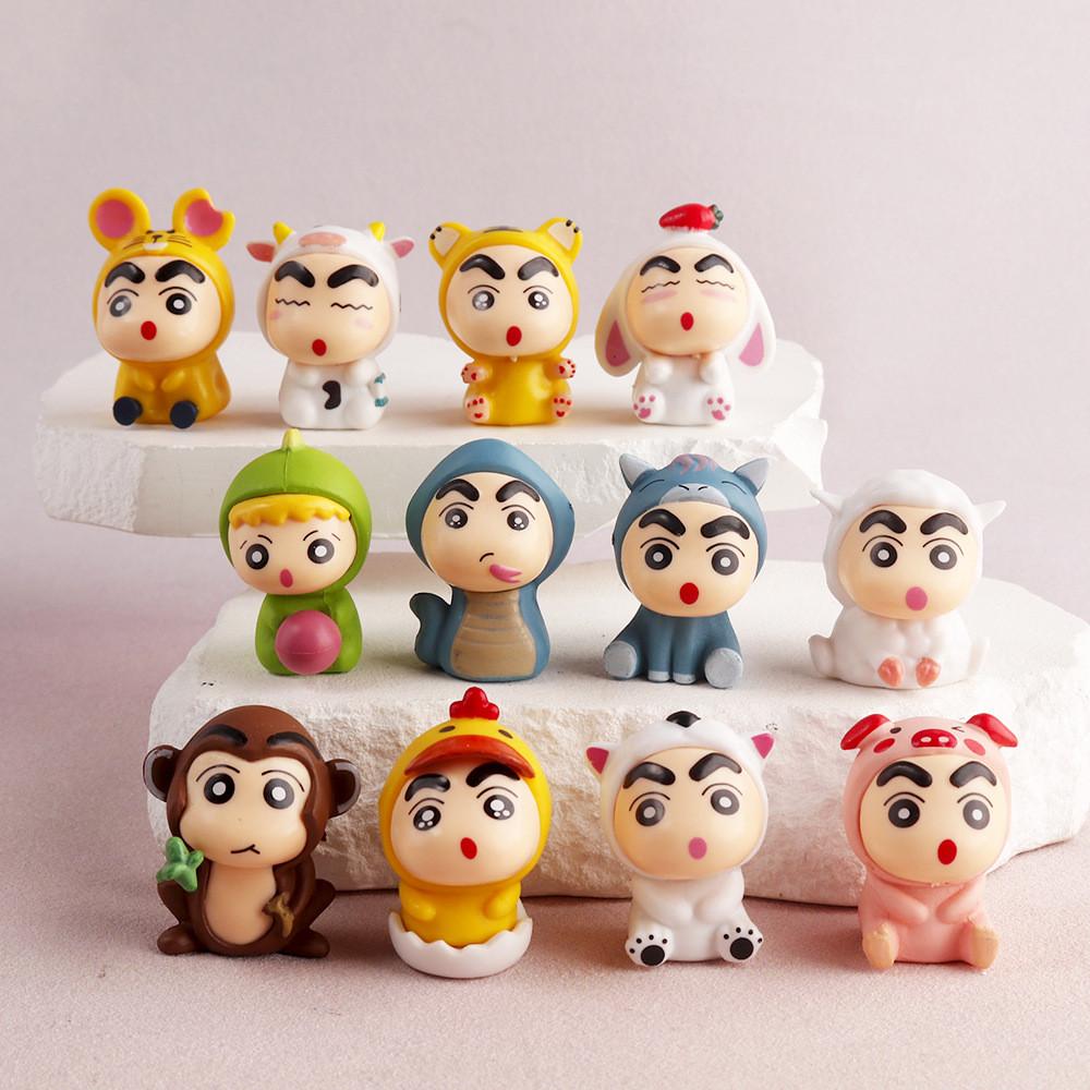 Crayon Chan Shin 12 Zodiac Animal Pvc Action Figures Model Toys Gift Decoration