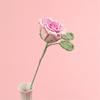 Handmade Knitted Flower Crochet Rose Flowers Artificial Flowers Home Decors Single Rose Flower Gift for Birthday Wedding