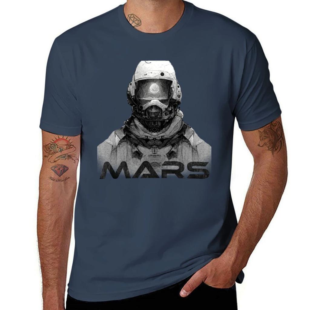 Mars Astronaut Tshirt Outdoor Sports Short Sleeve Top Tshirt