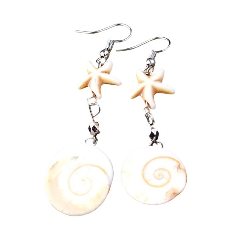 

Comfortable Starfish Earrings Conch Shell Beach Party Gifts Stylish Holiday Jewelry Fashion Accessories for Women Girls білий
