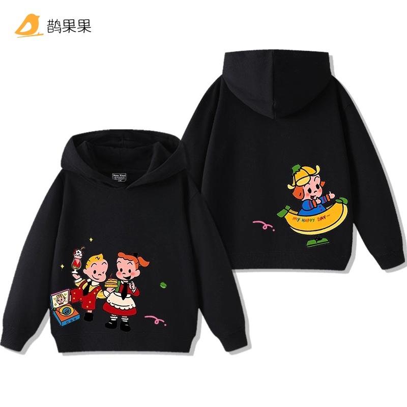 Harajuku OSAMU GOODS Cartoon-Print Kinder-Kapuzenpullover, Lässige Mode, Herbst und Winter Outdoor-Sport, Warme Langarm-Oberteile