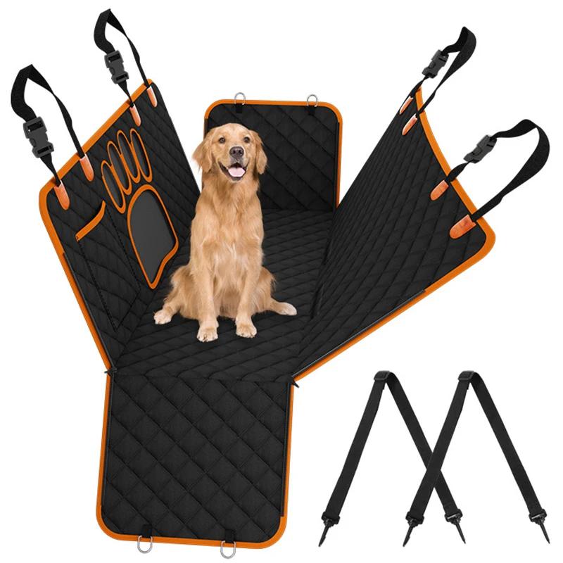 

Чехол на заднее сиденье автомобиля для собак, 100% водонепроницаемый гамак для собак в машину с сетчатым окошком и боковой молнией для защиты сиденья и двери автомобиля