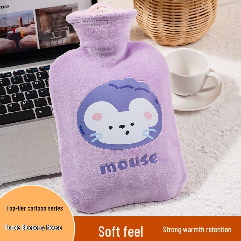 Kaqikete Cute Cartoon Plush Refillable Winter Hot Water Bottle & Hand Warmer