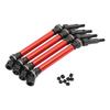 4Pcs RC Driving Front Rear Drive Shaft Drive Axle Steel Aluminum Alloy for Arrma 1 8 for Kraton 4S Red